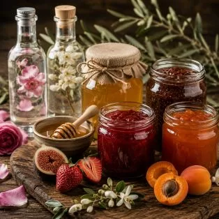 المربيات، العسل والماء المقطر